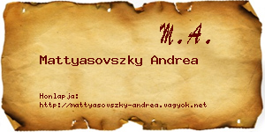 Mattyasovszky Andrea névjegykártya