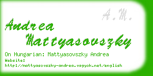 andrea mattyasovszky business card